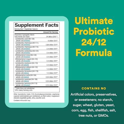 Natural Factors Ultimate Probiotic 24/12 Formula - Digestive Health Support Supplement with Probiotics - Immunity & Gut Health Support Supplement