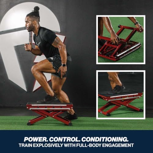 Titan Fitness Adjustable Steel Plyometric Box, 12", 16", 20" & 24" Height Settings, Heavy-Duty Plyo Jump Box for Box Jumps, Step-Ups, Agility
