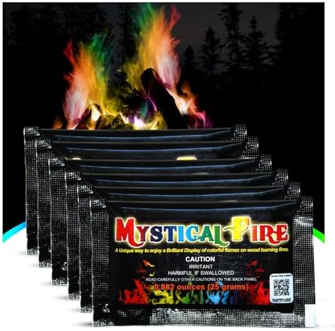 Mystical Fire Color Changing Packets – Colorful Fire Changer Packets 6pk | 6-pack color changing fire packets creates colorful flames in fire pits