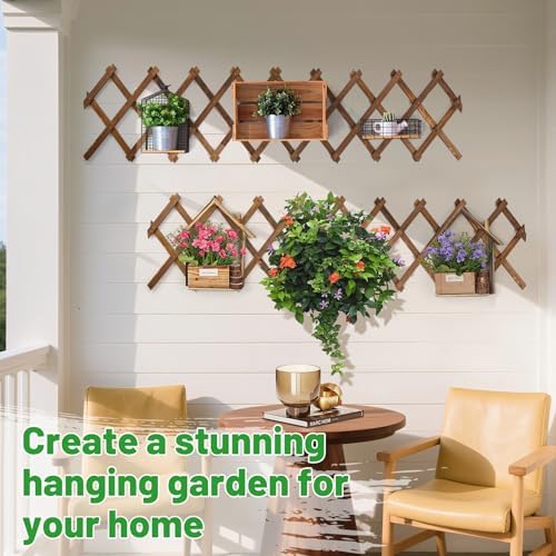 2Pcs 13x78 Expandable Wood Wall Trellis for Climbing Plants Outdoor/Indoor