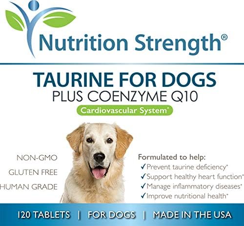 Taurine for Dogs, Support for a Healthy Heart Function, Resist Inflammatory Diseases, with Coenzyme Q10 to Help Manage Heart Failure and DCM in Dogs