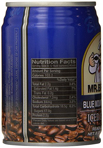 Mr. Brown Iced Coffee, Blue Mountain, 8.12 Ounce (Pack of 24)