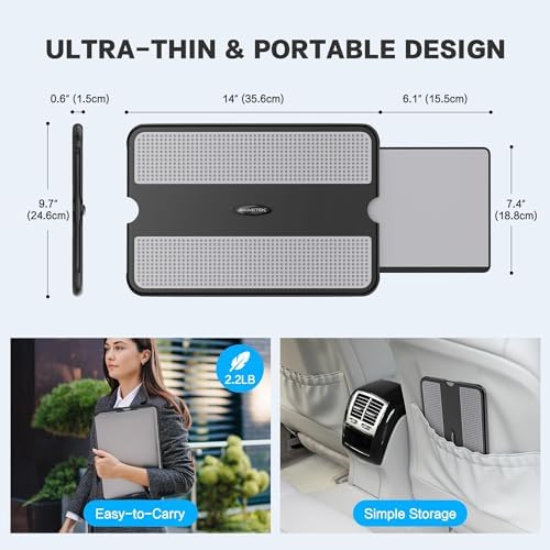 AboveTEK Portable Laptop Lap Desk w/Retractable Left/Right Mouse Pad Tray