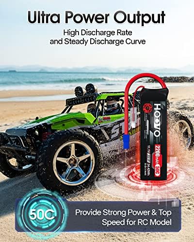 HOOVO 3S 11.1V Lipo Battery 2200mAh 50C with EC3 Plug 2pack | for RC Car Boat Truck Multi-Motor Heli Airplane Quadcopter Helicopter Hobby