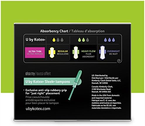 U by Kotex CleanWear Ultra Thin Pads with Wings, Heavy Flow, Fragrance-Free, 6 Packs of 16 (96 Pads Total)