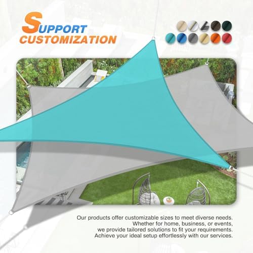 TANG 20' x 20' Sun Shade Sail Rectangle Outdoor Canopy UV Block Sunshades for Patio, Square Shade Cloth for Backyard Porch Deck Garden Pergola Cover