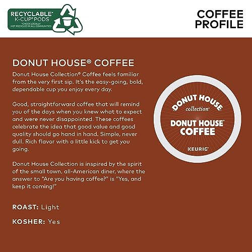 Donut House Collection Chocolate Glazed Donut, Single-Serve Keurig K-Cup Pods, Flavored Light Roast Coffee, 24 Count