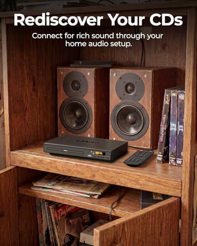 ELECTCOM PRO Region-Free DVD Player for TV with HDMI | Plays Regions 0-6 & Multi Formats, RCA Compact DVD/CD Player for Smart TV