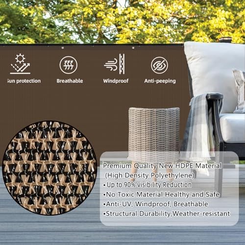 SUNLAX 3'x10' Black Balcony Privacy Screen Fence Windscreen 90% UV Block