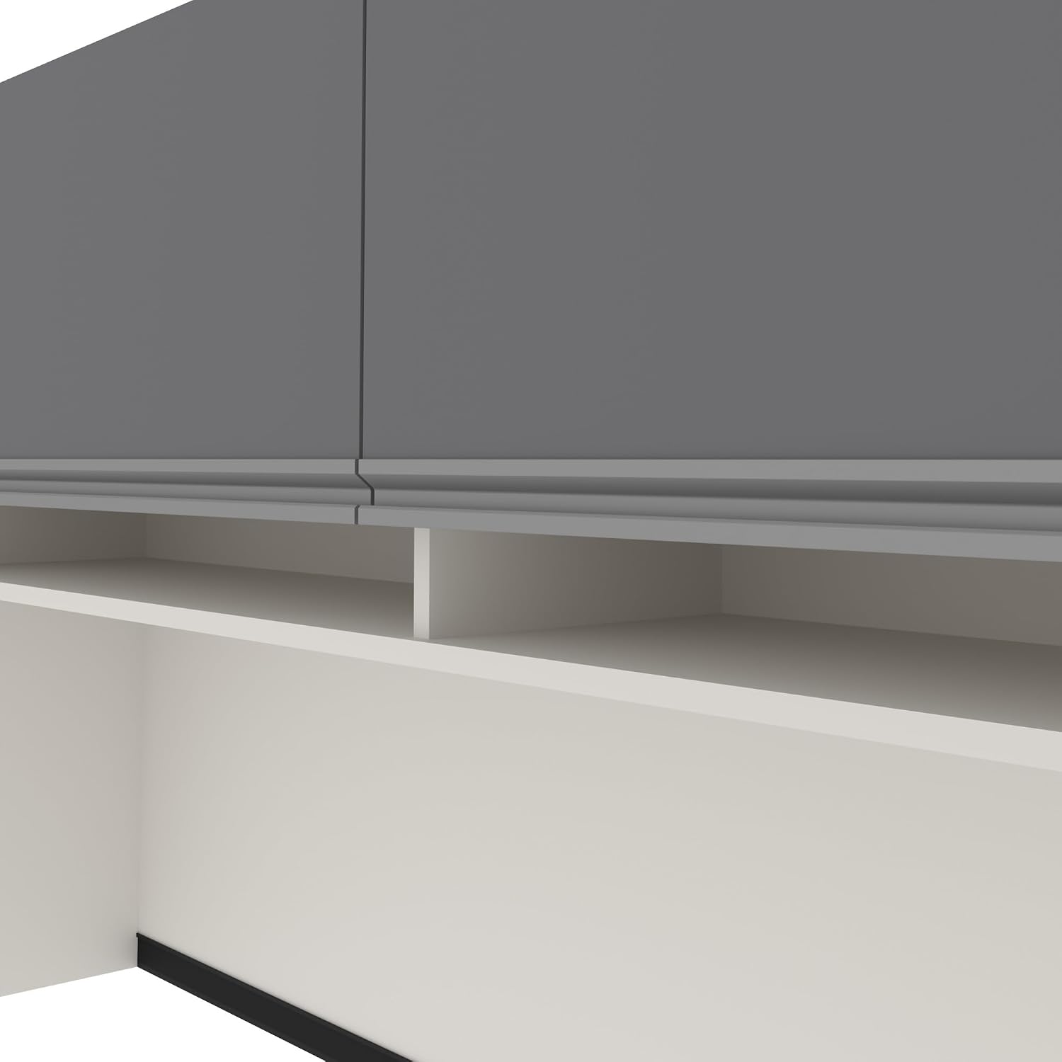 BESTAR Connexion U-Shaped Workstation with Two Oversized Pedestals, Slate/Sandstone | With Two Oversized Pedestals