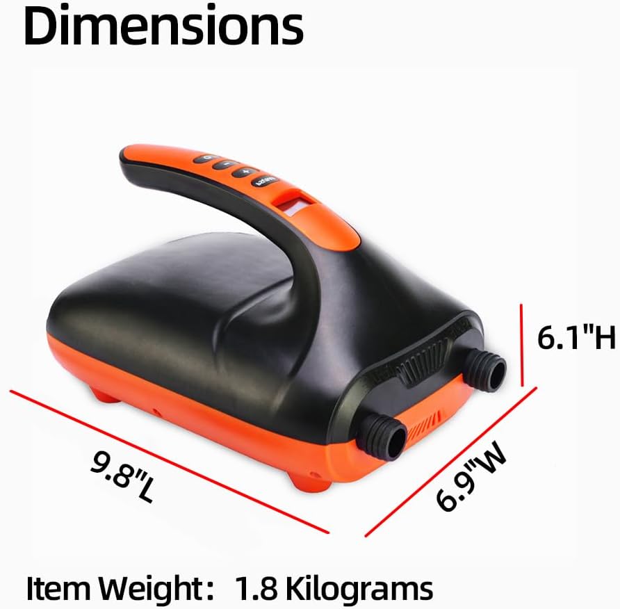 20PSI High Pressure SUP Electric Air Pump, Dual Stage Inflation Paddle Board Pump for Inflatable Stand Up Paddle Boards, Boats, Kayak