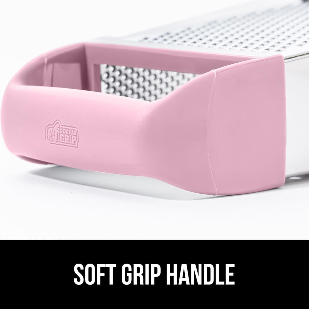 GORILLA GRIP® XL 4-Sided Stainless Steel BPA-Free Cheese Grater, Black