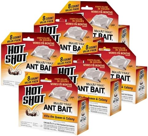 Hot Shot Ultra Liquid Ant Bait, Advanced Liquid Bait Technology Kills Common Household Ants Fast With No Drips Or Spills, 4 Count, Pack of 1 | Kills Common Household Ants In 24 Hours, For Indoor & Outdoor Use, Bait Stations Kill Ants With No Drip or Spil…