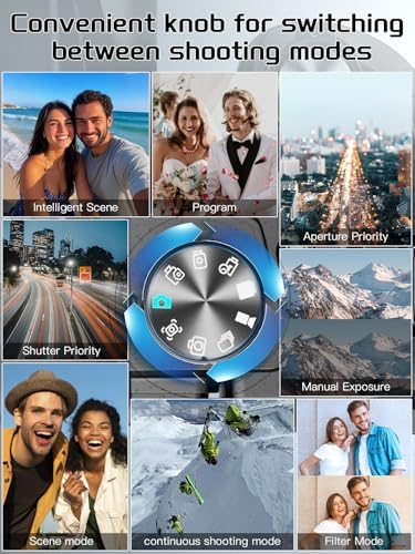 64MP 8K Cameras for Photography with 2.8" Flip Screen & Hot Shoe, 16X Zoom, WiFi, Autofocus – Vlogging Camera for YouTube