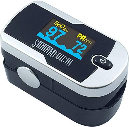 Santamedical Generation 2 Fingertip Pulse Oximeter with Lanyard | Oximetry Blood Oxygen Saturation Monitor with Batteries