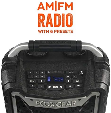 ECOXGEAR EcoTrek GDI-EXTRK210 Rugged Waterproof Floating Portable Bluetooth Wireless 100 Watt Stereo Smart Speaker and P (Renewed)