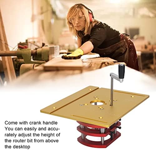 Kreg Router Table Lift Compatible, Aluminum Alloy Manual Router System Kit with Crank Handle for Easy Adjustment, Ideal for Small Trimming Machines Silver