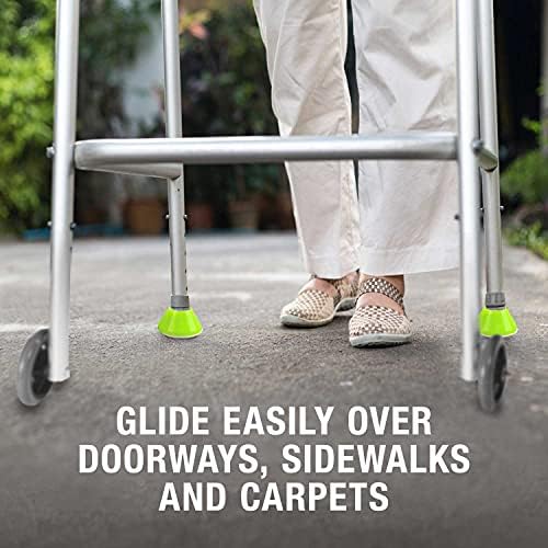 HealthSmart Walker Ski Glides, Walker Caps or Walker Pads for Rollators and Walking Aids, Universal Fit, Mobility Aid, Senior Living Accessory, Pack of 2
