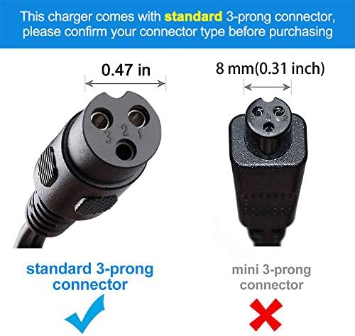 LotFancy 24V 1.5A Electric Scooter Charger for Razor E100, E200, E300, E500, PR200, MX350, Dirt Bike, Pocket Mod, Sports Mod, and Dirt Quad