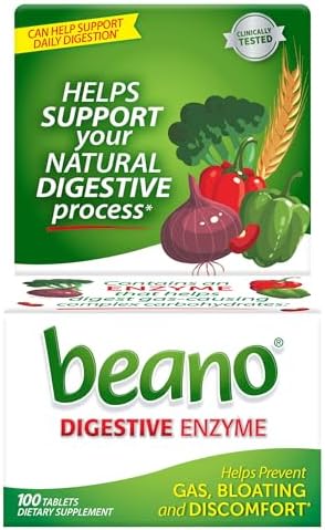 Beano Digestive Enzyme, Helps Prevent Gas & Bloating, 100 Tablets