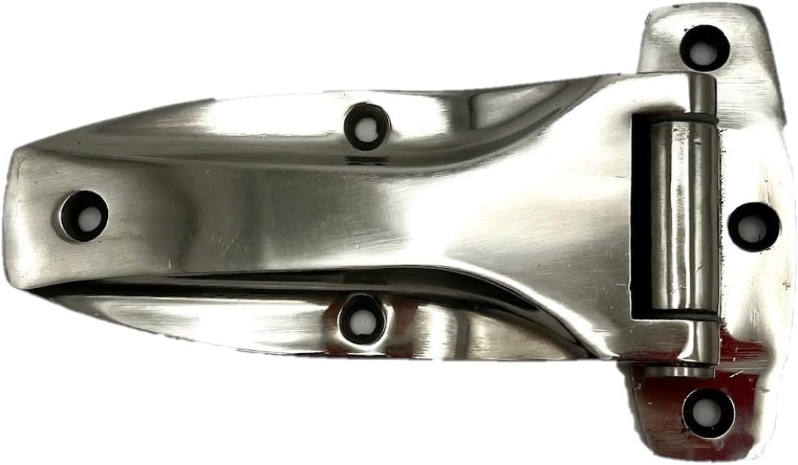 Buyers Products Cargo Trailer Flush Hinge - 3.28 x 5.59 Inch, Cast Zinc, Polished, Modern Style