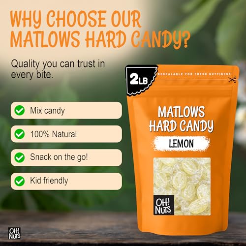 Oh! Nuts Hard Candy Mints Bulk, Individually Wrapped Mint Candy 2 LB | Hard Candy Individually Wrapped - Bulk Candy Individually Wrapped, Crystal Candy Mints, Kosher Certified, 2 LB Bag