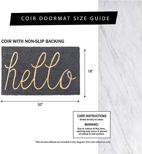 DII Floral Design Collection Natural Coir Doormat, 17x29, Palm Beach