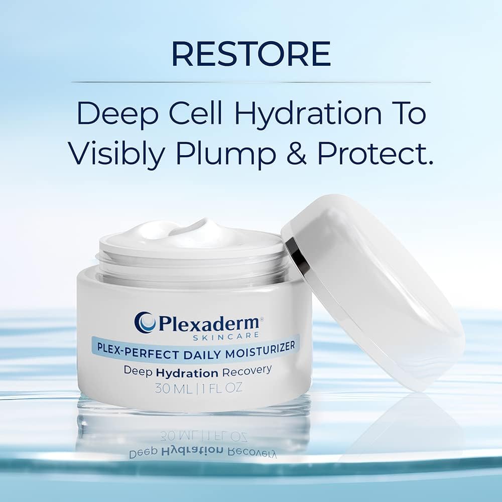 Plexaderm Daily Face Moisturizer with Hyaluronic Acid, Fragrance-Free | Daily face moisturizer with hyaluronic acid for deep