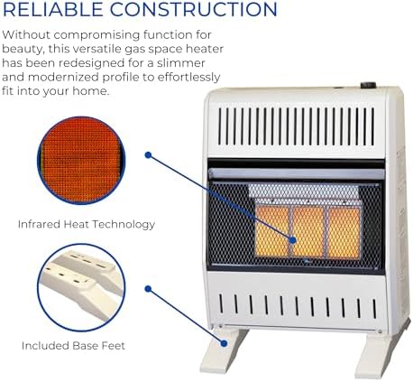 ProCom Heating Liquid Propane Ventless Infrared Plaque Heater With Base Feet - 10,000 BTU, Manual Control - Model# ML100HPA-B