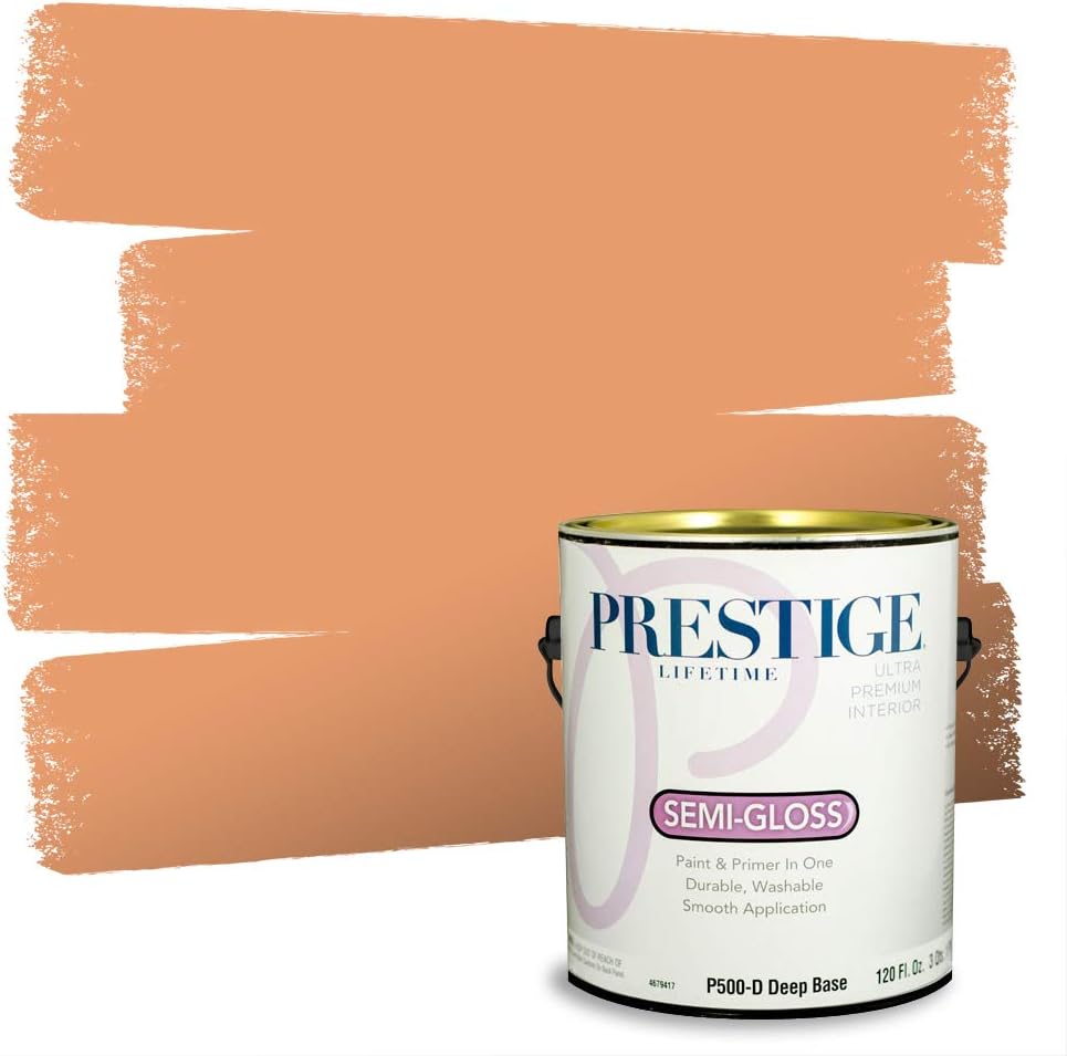 PRESTIGE Paints Exterior Paint and Primer In One, 1-Gallon, Semi-Gloss, Comparable Match of Sherwin Williams* Captivating Cream*