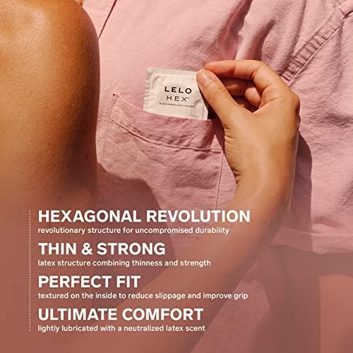 LELO HEX Original - Ultra Thin Condoms, Increased Strength, 12 Pack | This ultra thin condom offers increased strength without reducing sensation, for comfortable, reliable protection.