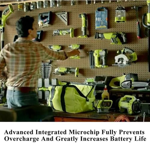 18V Battery and Charger Combo for Ryobi 18 Volt Cordless Tools Battery and P118B Charger, 18V Battery Capacity Output 5.0Ah