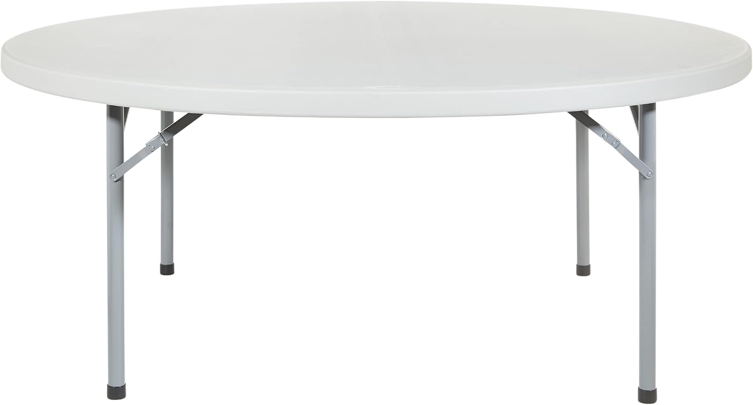 Office Star Resin Folding Table for Banquets, Picnics, and Parties, 71 Inch, Round