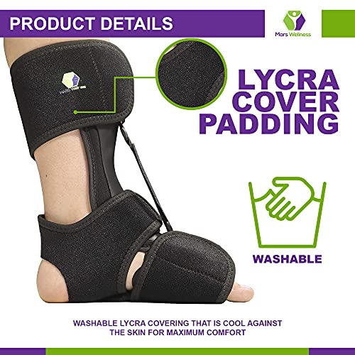 Comfort Dorsal Night Splint - For Plantar Fasciitis, Achilles Tendinitis | Pain Relief from Drop Foot, Heel Spurs - Small/Medium