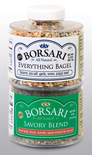 Borsari Seasoned Salt Combo - Multi-Use All Purpose Original and Orange Ginger Seasonings - Gourmet Sea Salt Blends With Herbs and Spices - Set of 2, 4 oz Shaker Bottles