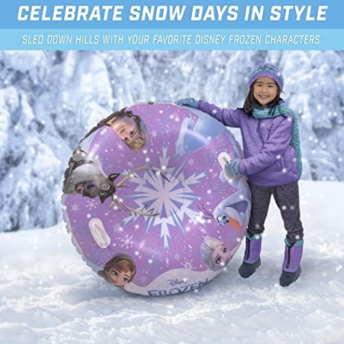 GoFloats Winter Snow Tubes - Choose from Unicorn, Disney's Frozen, Ice Dragon, Polar Bear, Penguin, Flamingo - Inflatable Sled for Kids and Adults