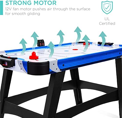Best Choice Products 58in Mid-Size Arcade Style Air Hockey Table for Game Room, Home, Office w/ 2 Pucks, 2 Pushers, Digital LED Score Board