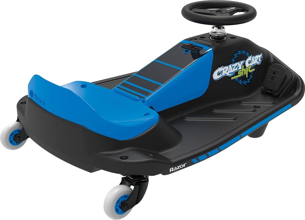 Razor Crazy Cart Shift Electric Go Kart for Kids Ages 6+ - 12V Drifting System, High/Low Speed Switch, Simplified Drifting, Riders up to 120 lbs
