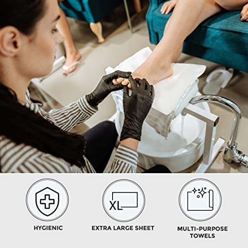 ForPro 50ct Original Nail Care Towels, 12x16 in, Lint-Free, Disposable | for Salon, Spa & Gym Use, Hand Towels, Bleach-Safe Salon Towels