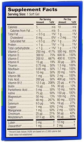 Bausch + Lomb PreserVision Eye Vitamin Mineral, 100 Soft Gels (Pack of 2)