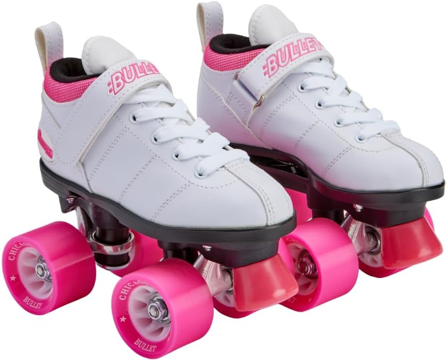 Chicago Skates Bullet Speed Roller Skates – Adjustable Quad Roller Skates Women Men, Durable Skates, Top Performance with Front Stopper, 62mm Urethane Wheels, Low-Cut Ankle Boot, Indoor Outdoor Toys