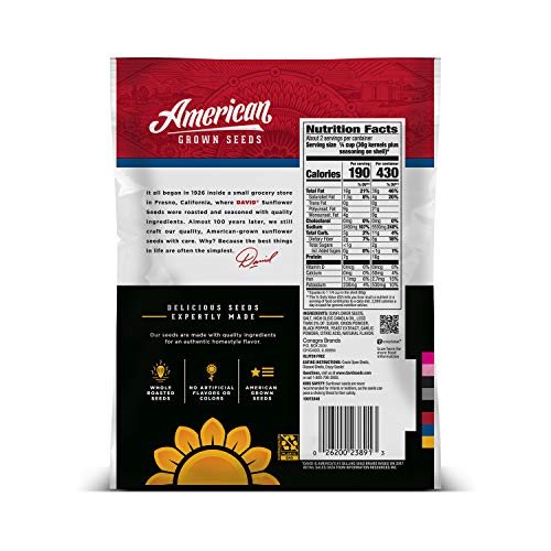 DAVID Jumbo Sunflower Seeds, Cracked Pepper Flavor, 5.25 oz.