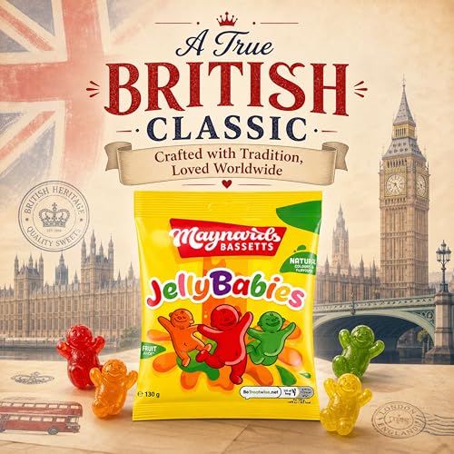 Maynards Bassetts Jelly Babies 130g (Pack of 4), Fruity Sweets