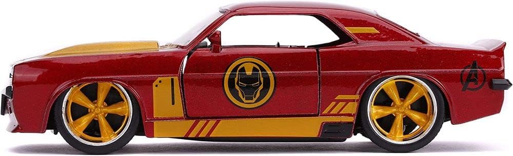 Jada Toys Marvel 1:32 1969 Chevy Camaro Iron Man Die-cast Car, Toys for Kids and Adults