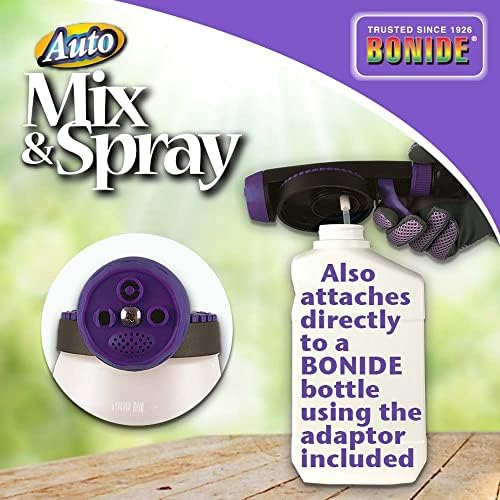 Bonide Auto Mix & Spray Hose End Sprayer for Weed and Insect Killer, Fungicide, Fertilizer with 14 Settings and 4 Spray Patterns