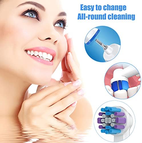Replacement Toothbrush Heads for Oral-B, 4 Pack Replacement Heads Compatible with Oral B Braun Electric Toothbrush, 1 Count (Pack of 4)
