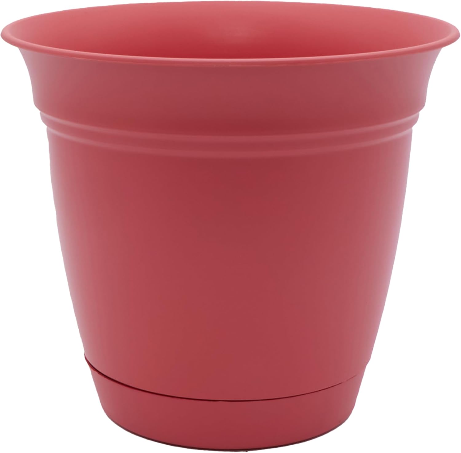 The HC Companies Eclipse Round Planter with Saucer - Outdoor & Indoor Plant Pot with Drainage Holes - Lightweight