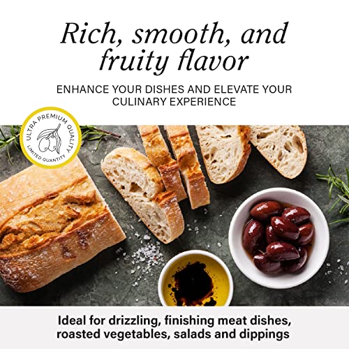 Kouzini Unfiltered Raw Extra Virgin Greek Olive Oil, Greek Extra Virgin Cold Pressed Olive Oil, Single Origin, High Polyphenols, Authentic Taste