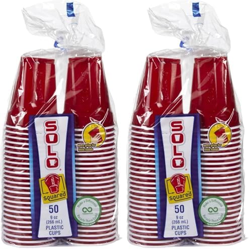 Solo Plastic Party Cups, Red - 9 oz - 50 ct