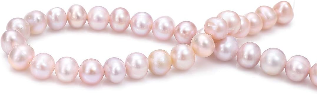 BEADIA Natural Pearl Beads Side Hole 7-8mm Purple Freshwater Cultured Loose Gemstone Beads for DIY Jewelry Making 13.8''/Strand